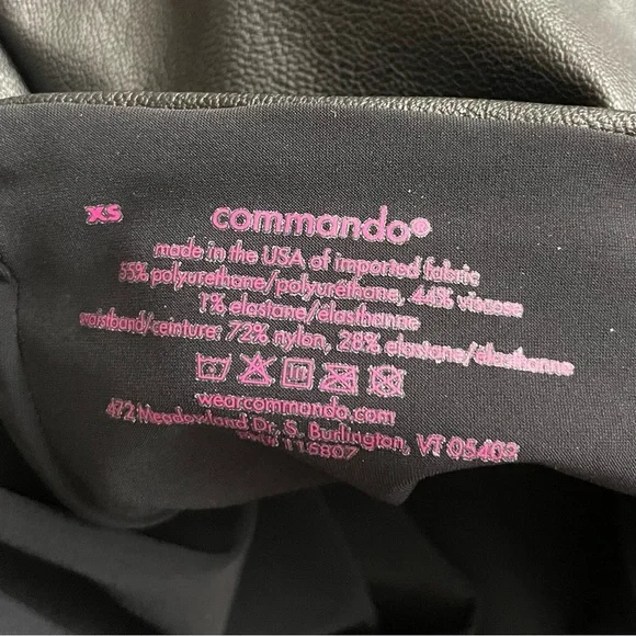 Evereve Commando 7/8 Faux Leather Leggings Womens XS Black Moto Goth Chic *Flaw* - Picture 9 of 14